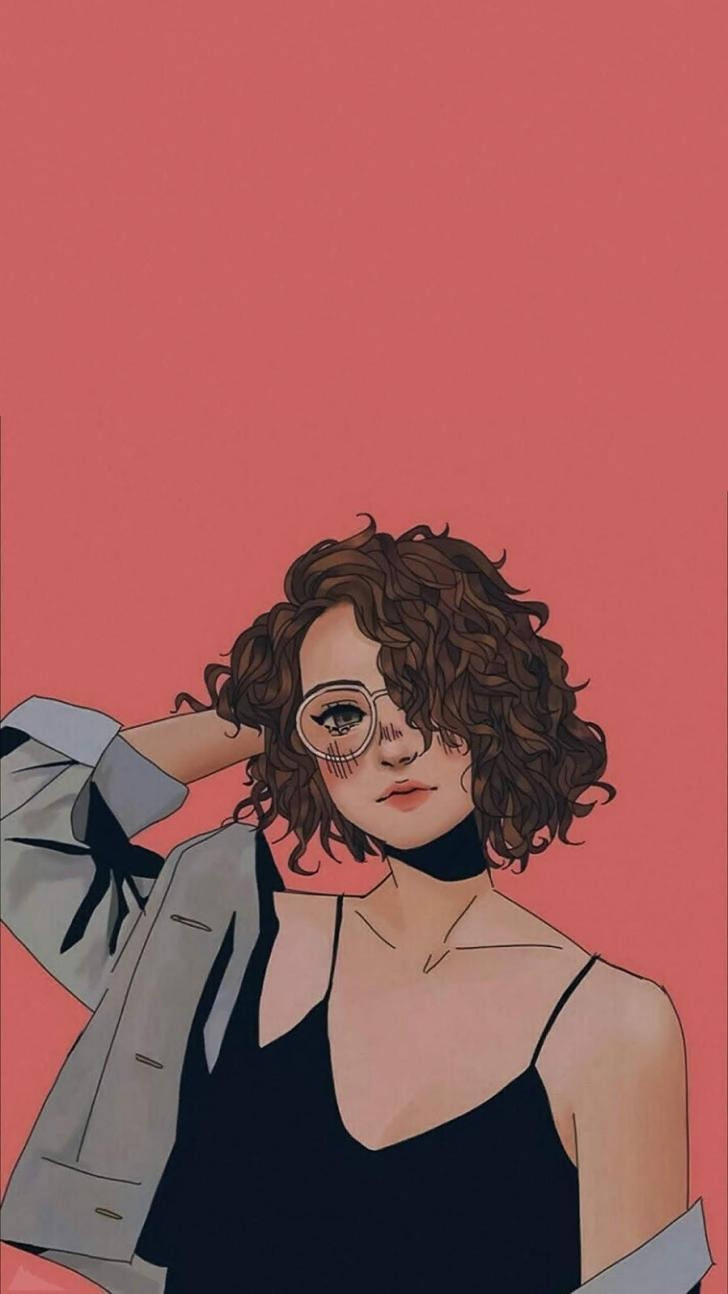 فتاة أنيقة وجميلة بتصميم جرافيكي خلفية