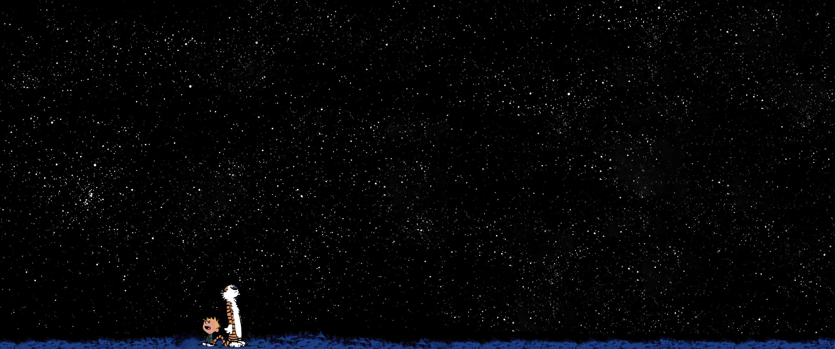 فضاء بدقة 3440x1440 مع كالفن وهوبز خلفية