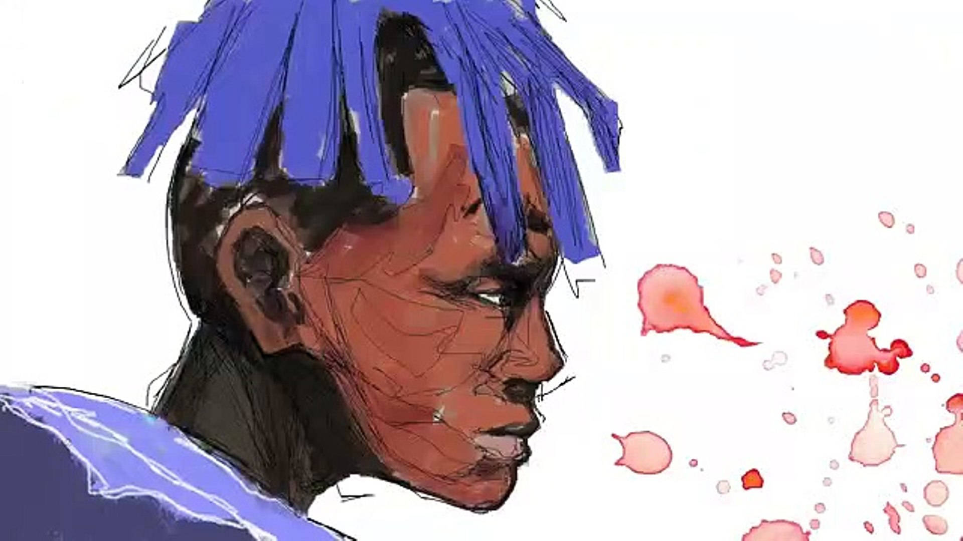فن أنمي بالألوان المائية لـ Xxxtentacion خلفية
