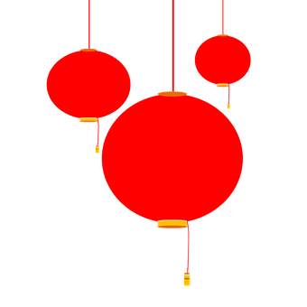 فوانيس صينية حمراء بتصميم فيكتوري خلفية