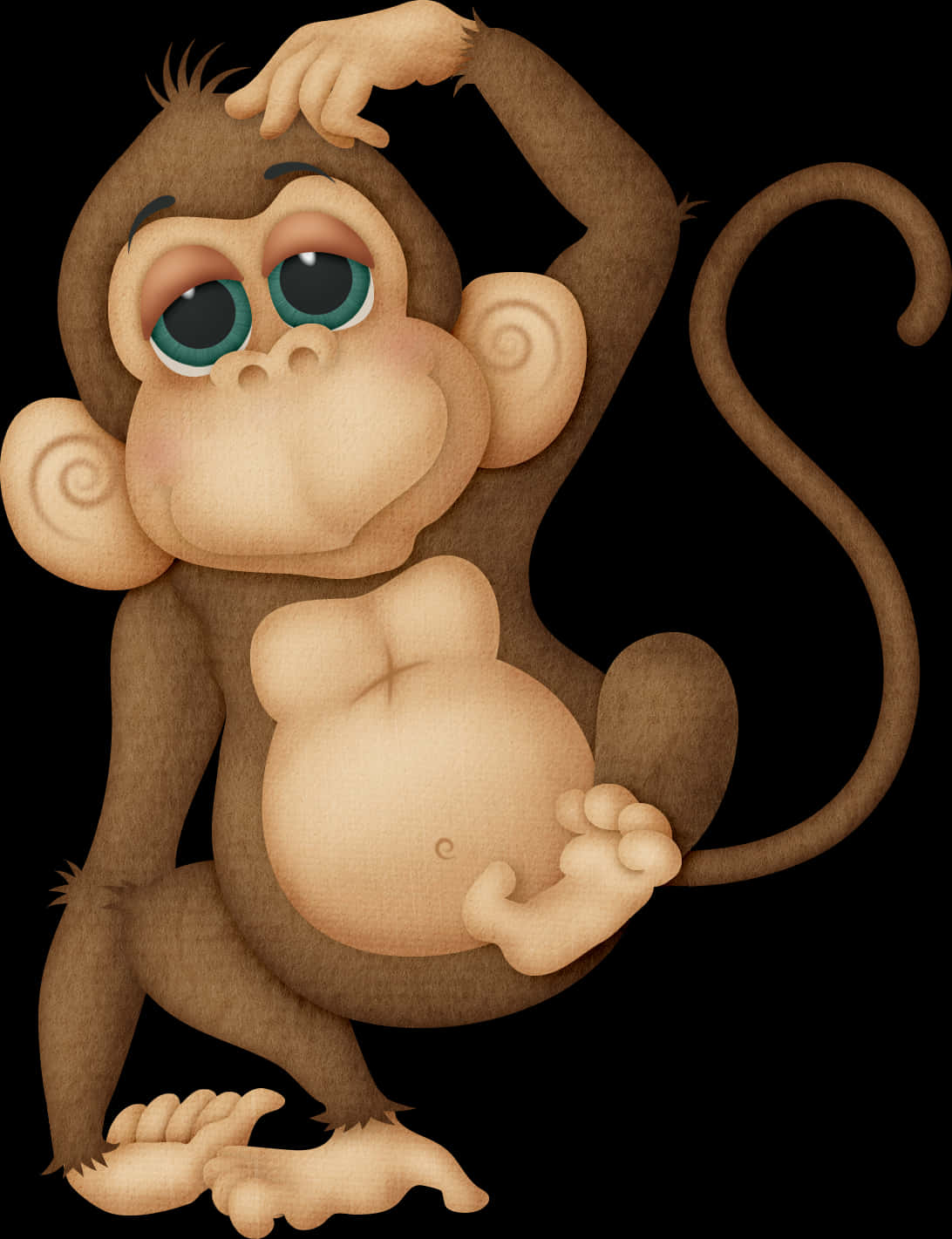 قرد كرتوني فضولي خلفية