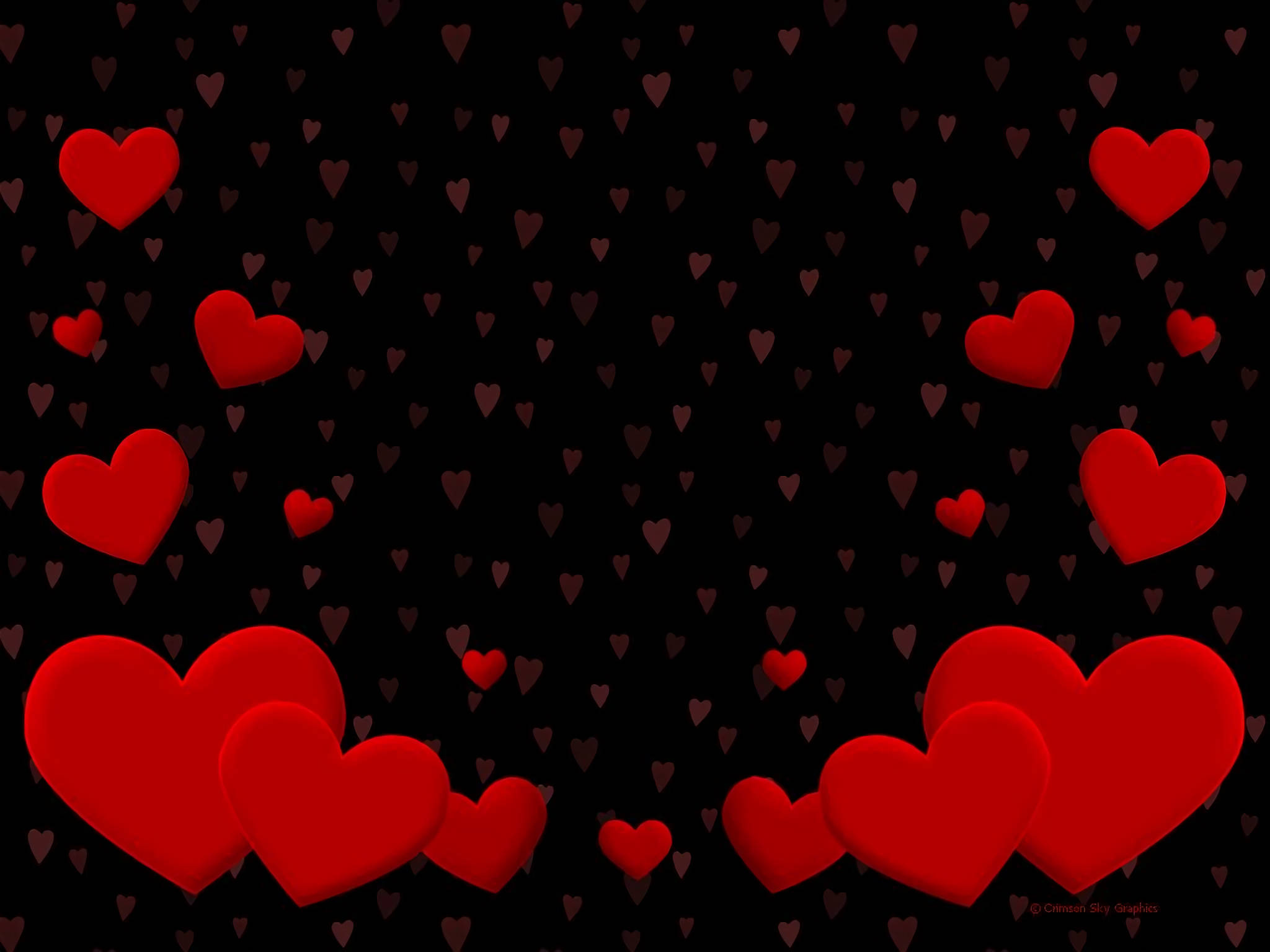 قلب حب أحمر وأسود لطيف خلفية