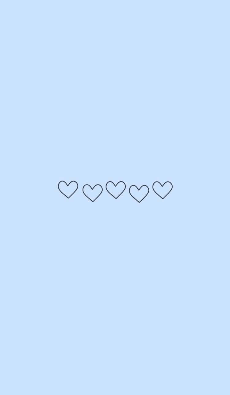 قلوب زرقاء لطيفة بتصميم VSCO جمالي خلفية