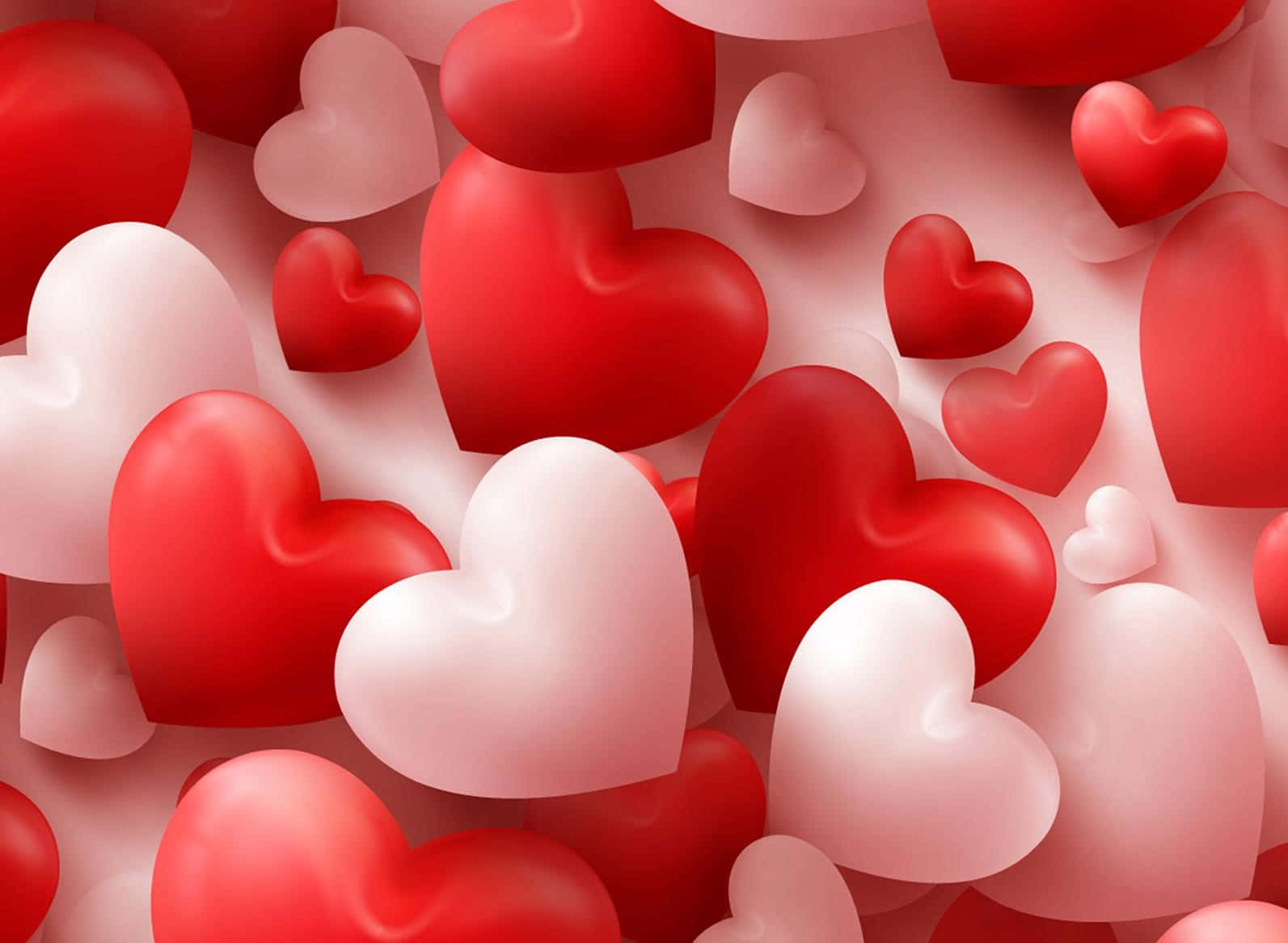 قلوب عيد الحب ثلاثية الأبعاد باللونين الأحمر والوردي خلفية