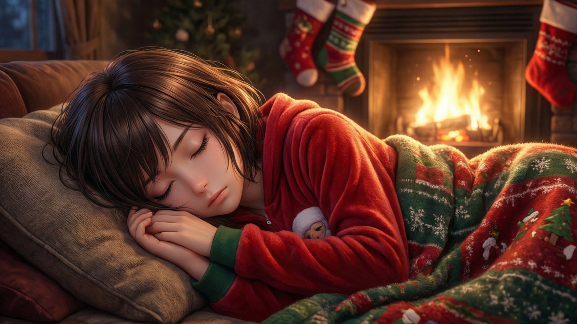 قيلولة عيد الميلاد المريحة خلفية