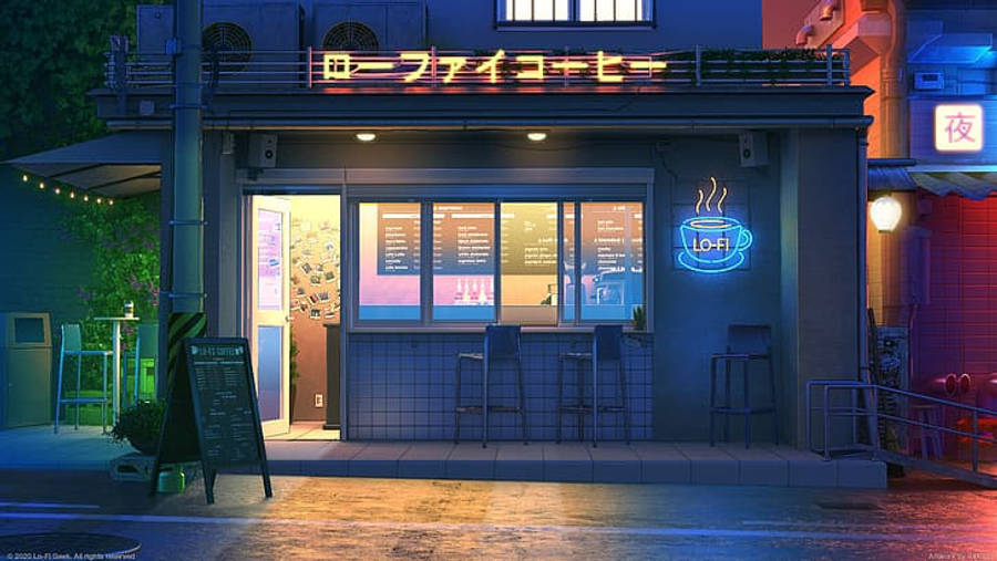 كافيه 4K Lo Fi خلفية