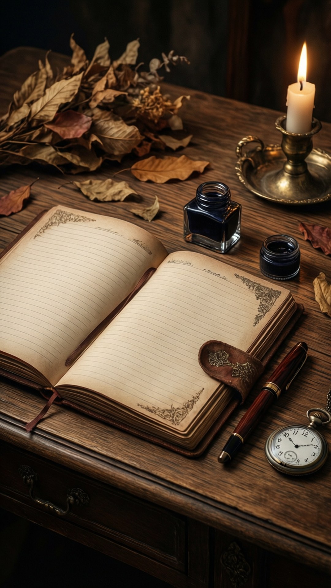 كتابة اليوميات بساعة الجيب خلفية