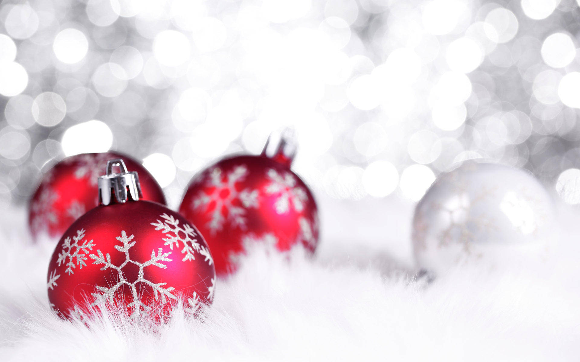 كرات عيد الميلاد الحمراء شاشة عريضة خلفية