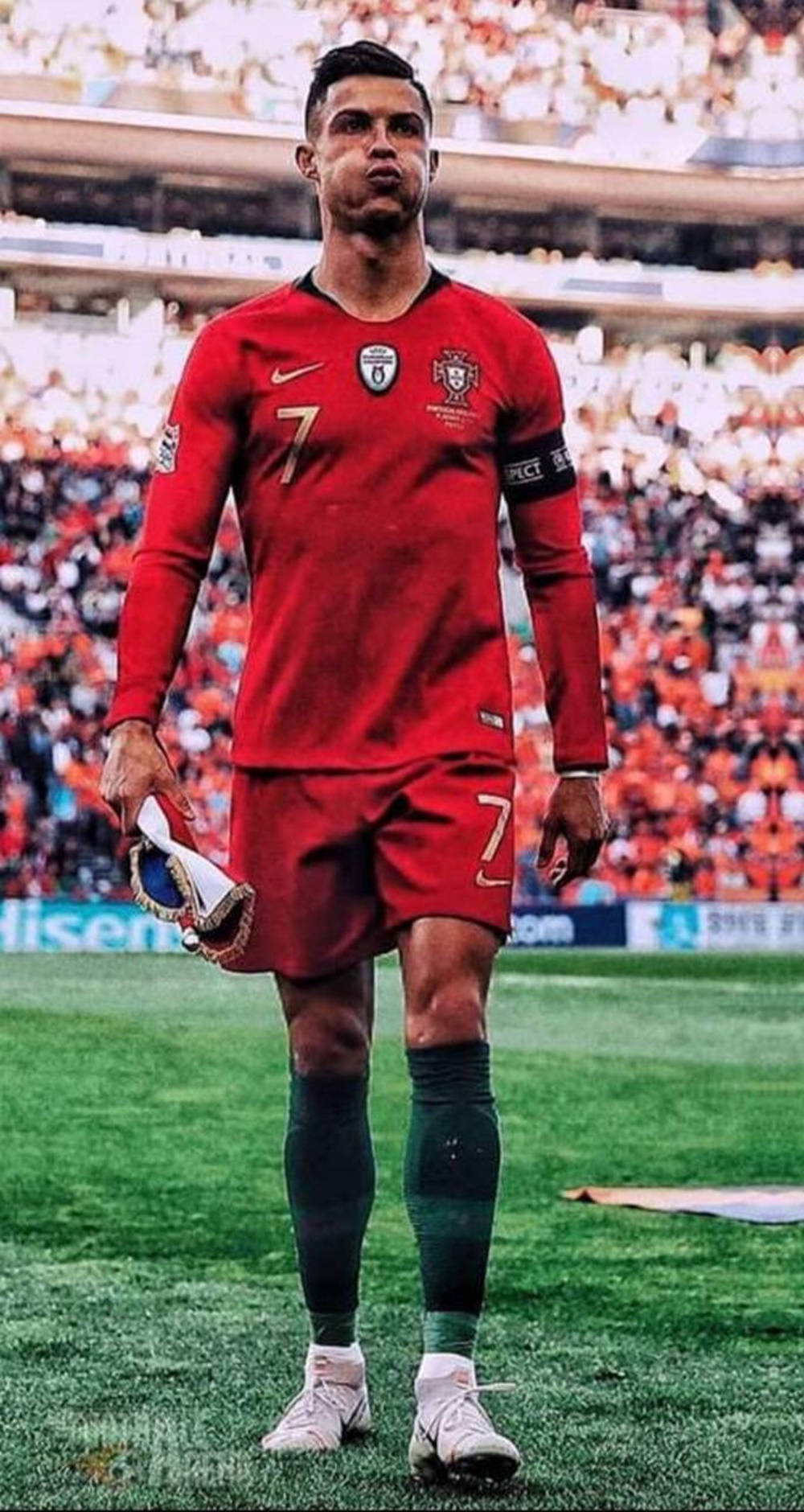 كريستيانو رونالدو قائد منتخب البرتغال الرائع خلفية