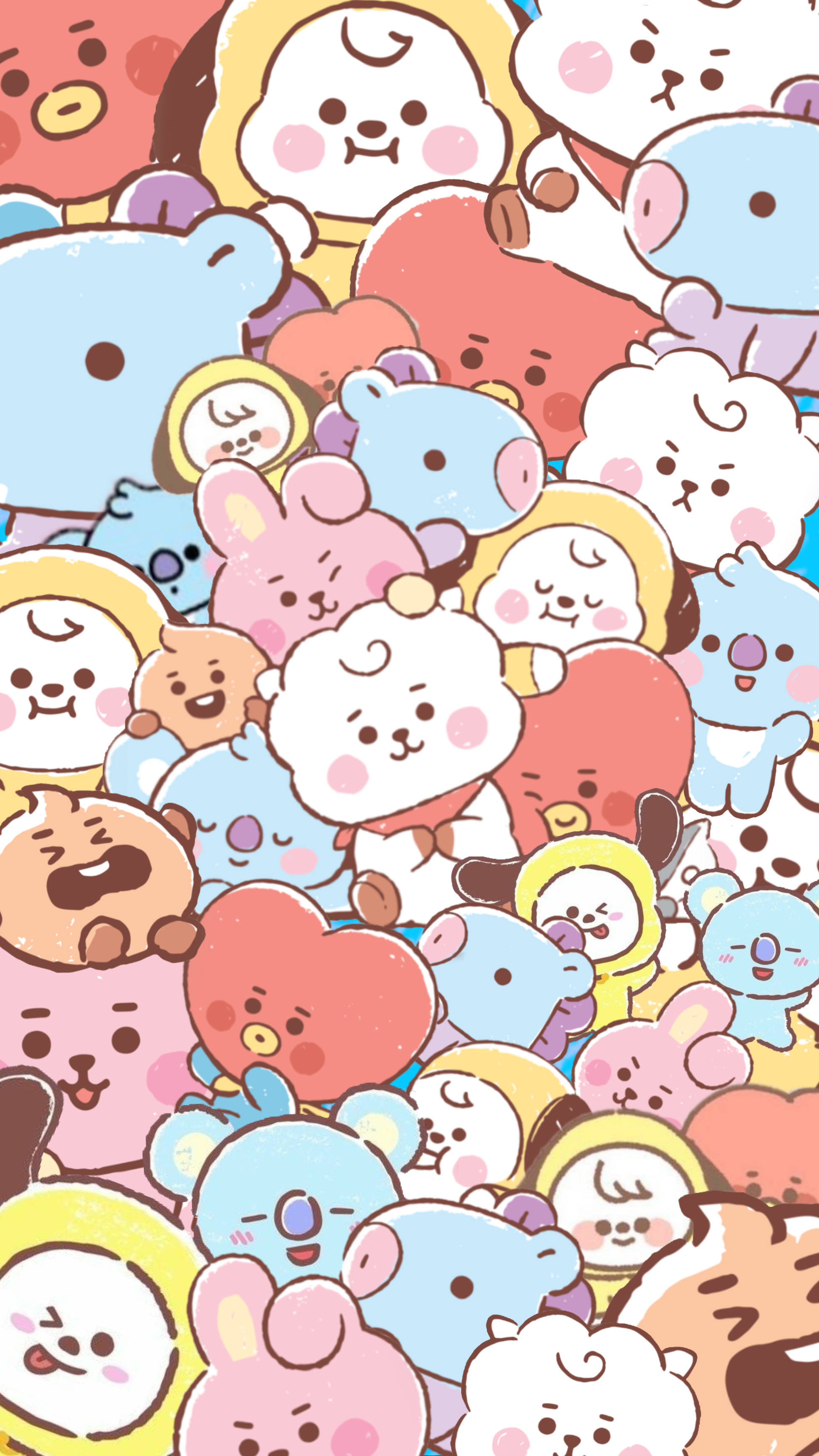 كوكي البنفسجي الباستيل وأصدقاء BT21 خلفية