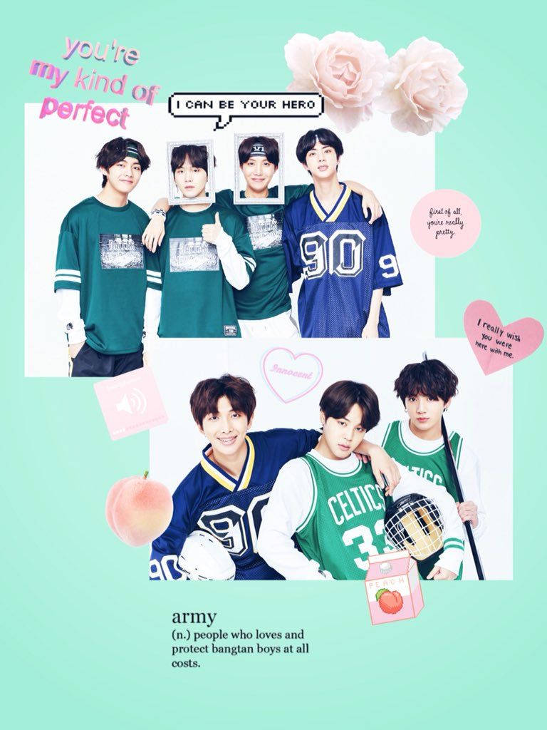كولاج BTS الجمالي على نمط VSCO خلفية