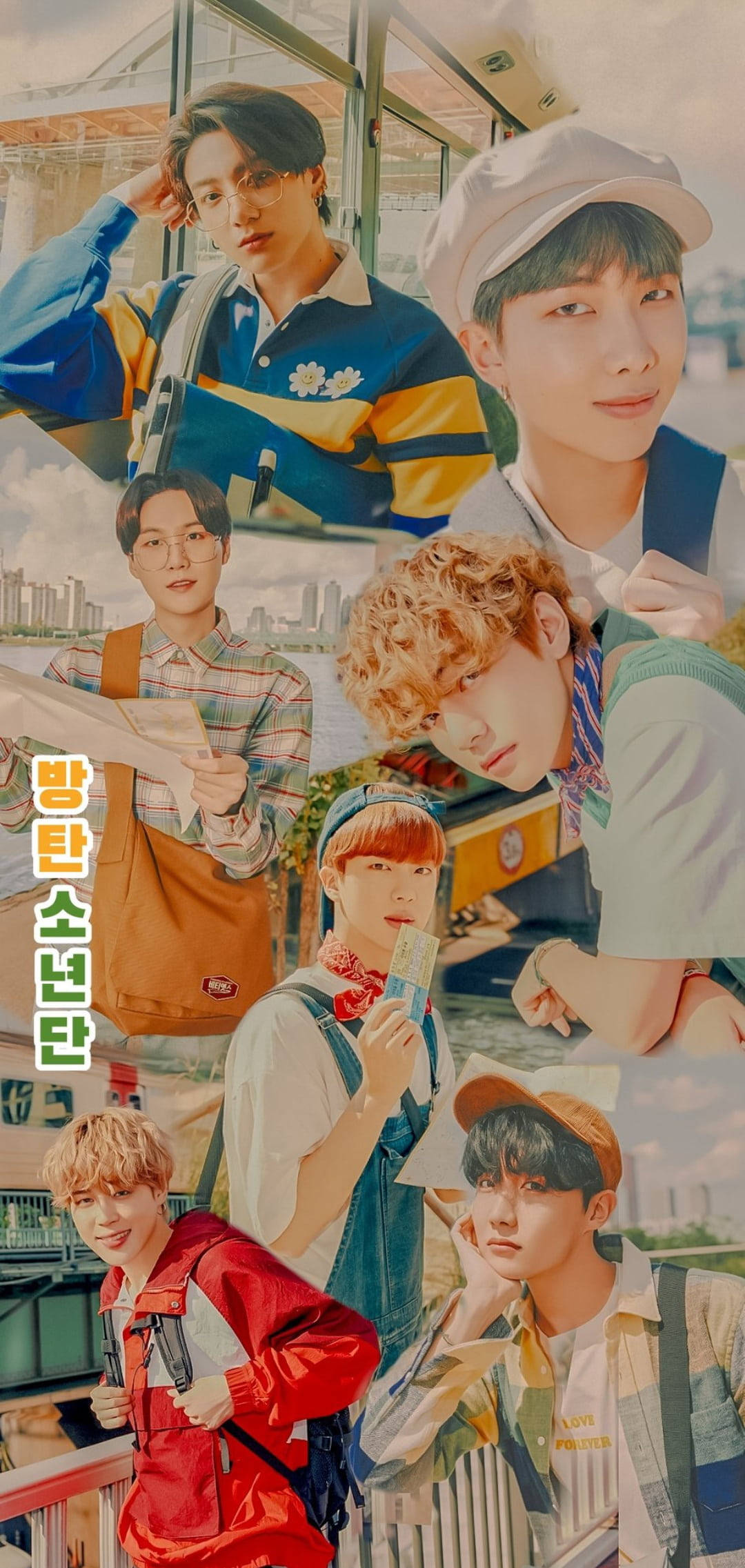 كولاج حنين لطيف لشاشة القفل BTS خلفية