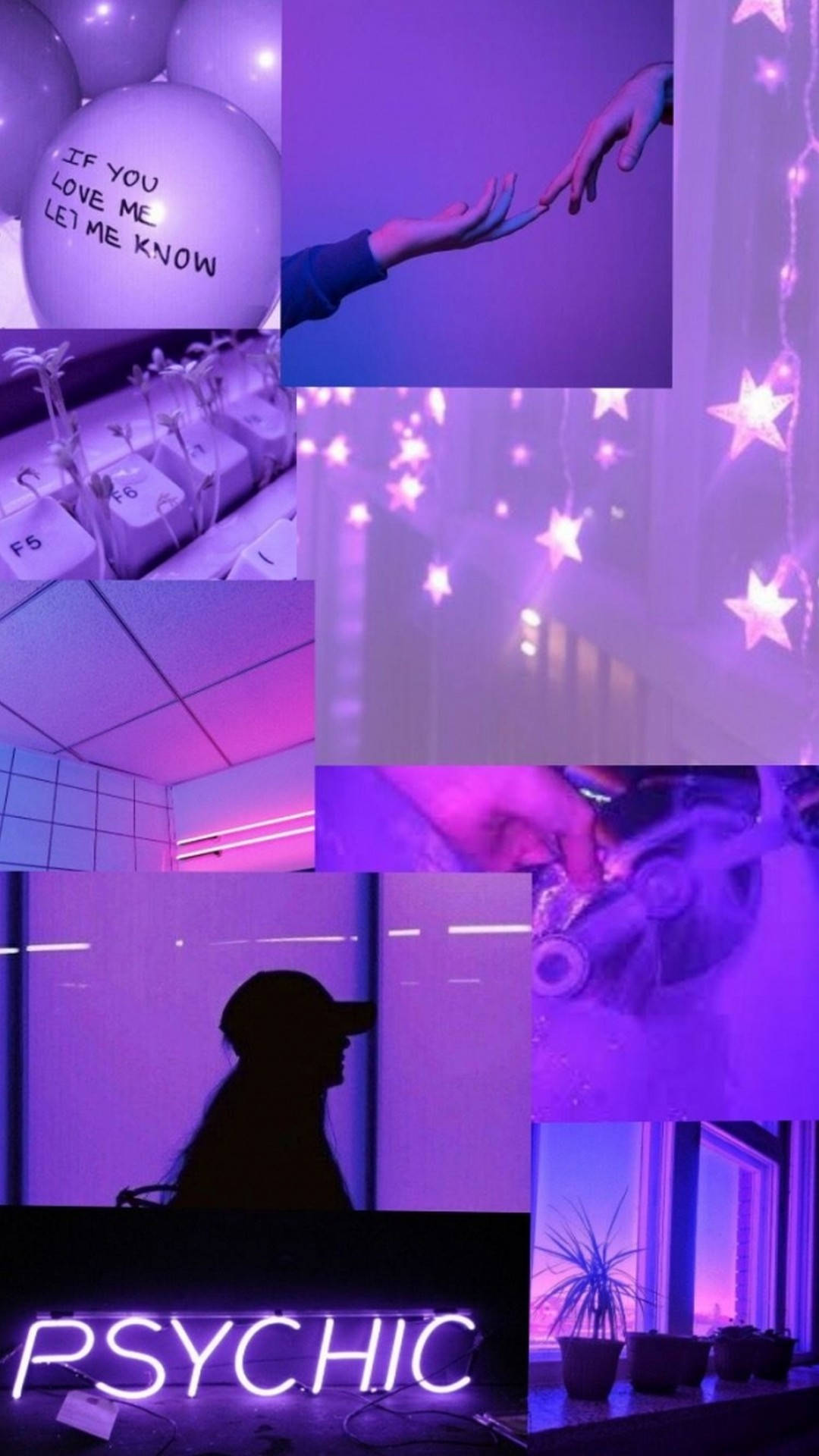 كولاج صور جمالي باللون الأرجواني الفاتح خلفية