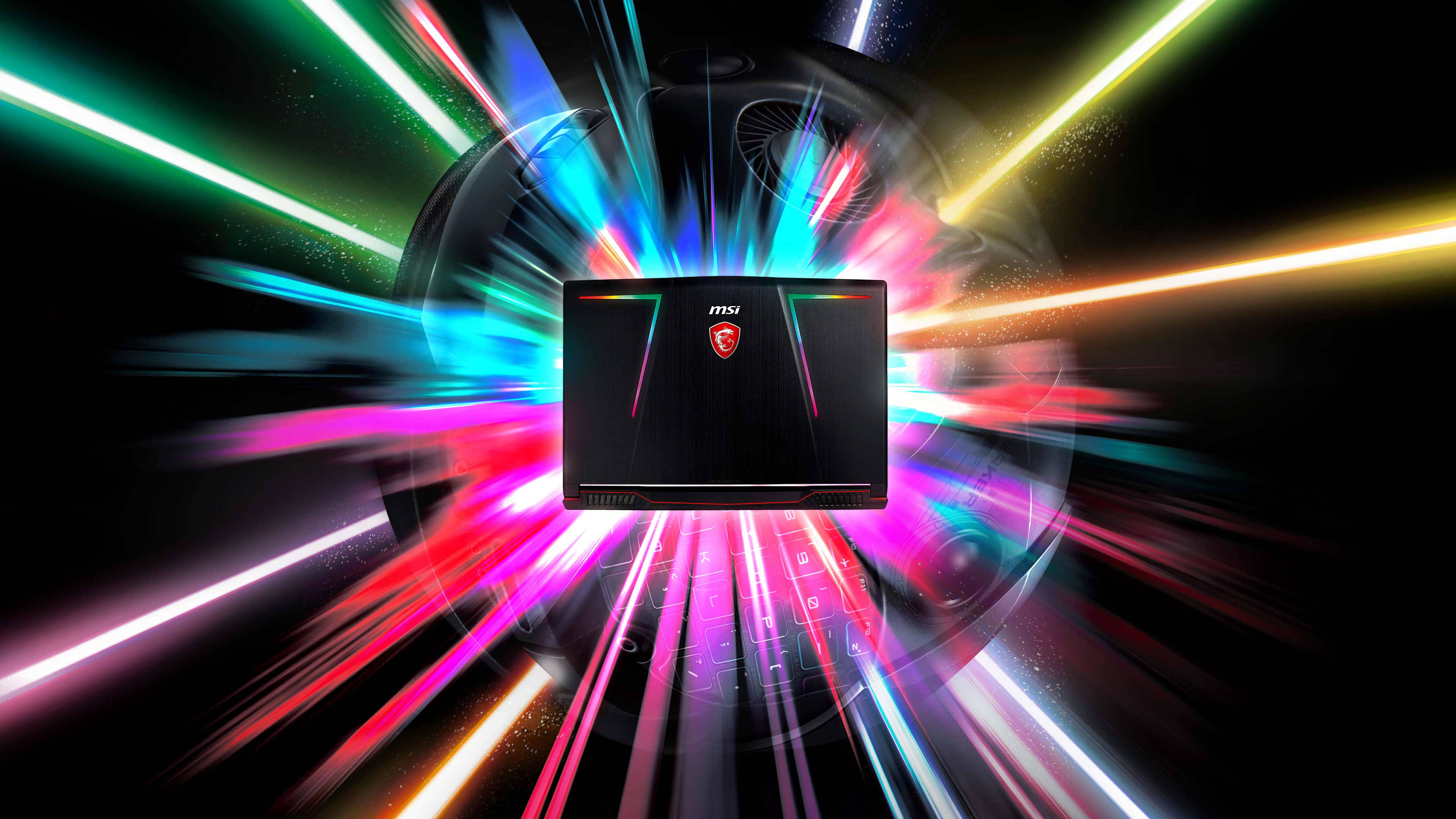 لابتوب MSI بألوان RGB 4K خلفية