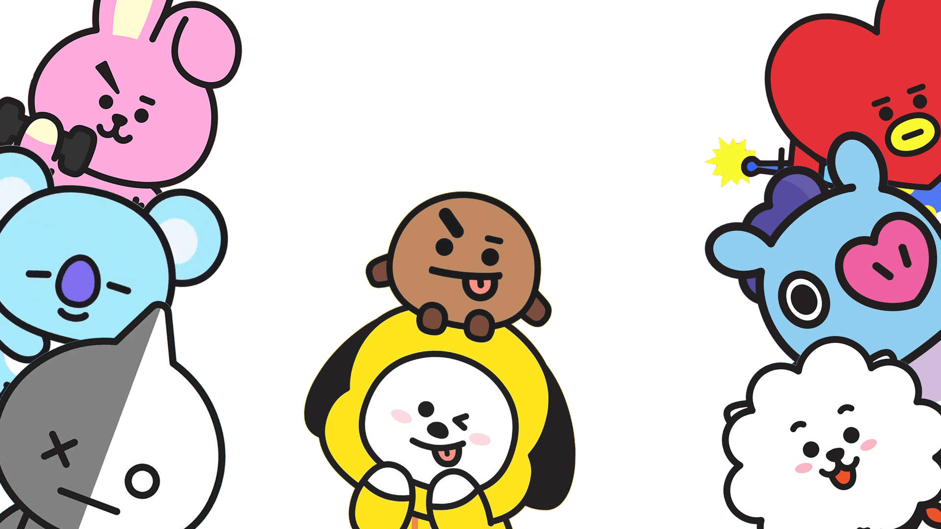 لسان بارز من BTS BT21 خلفية