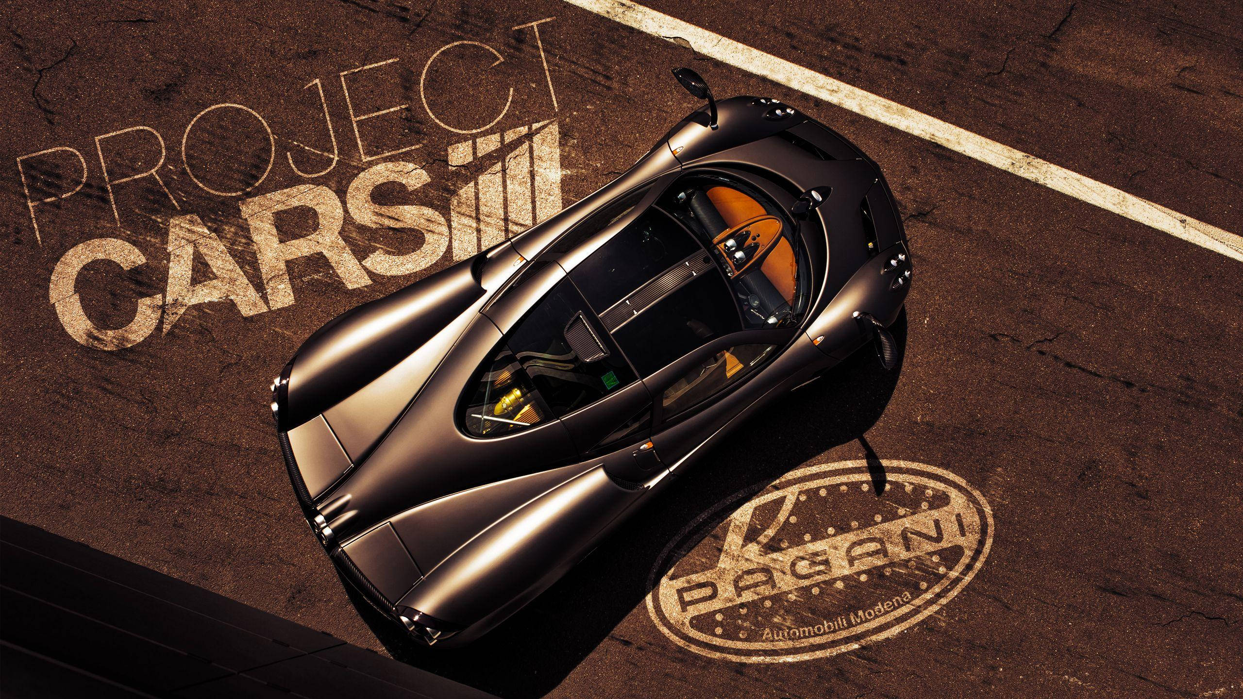 لقطة جوية لسيارة باجاني هوايرا من لعبة Project Cars خلفية