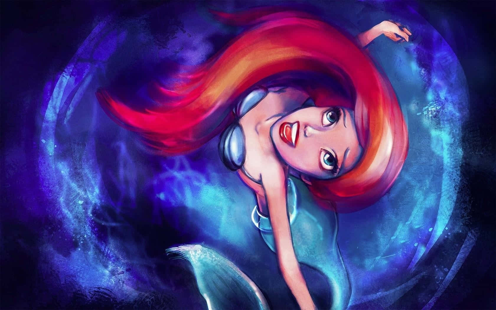 لوحة فيلم حورية البحر الصغيرة اللطيفة خلفية