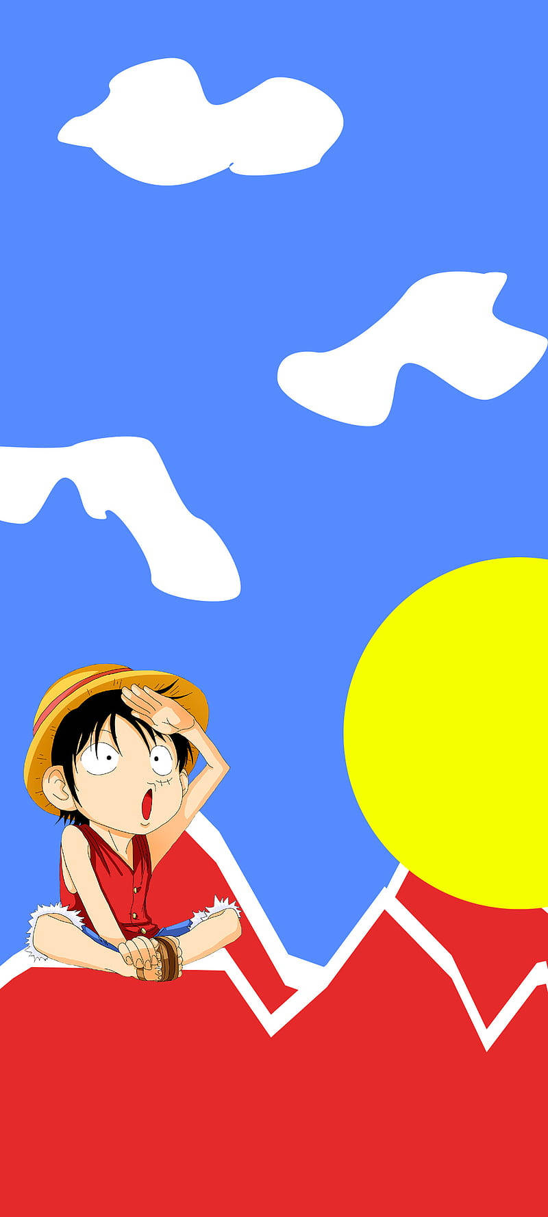 لوفي من ون بيس بتصميم أنمي بسيط خلفية