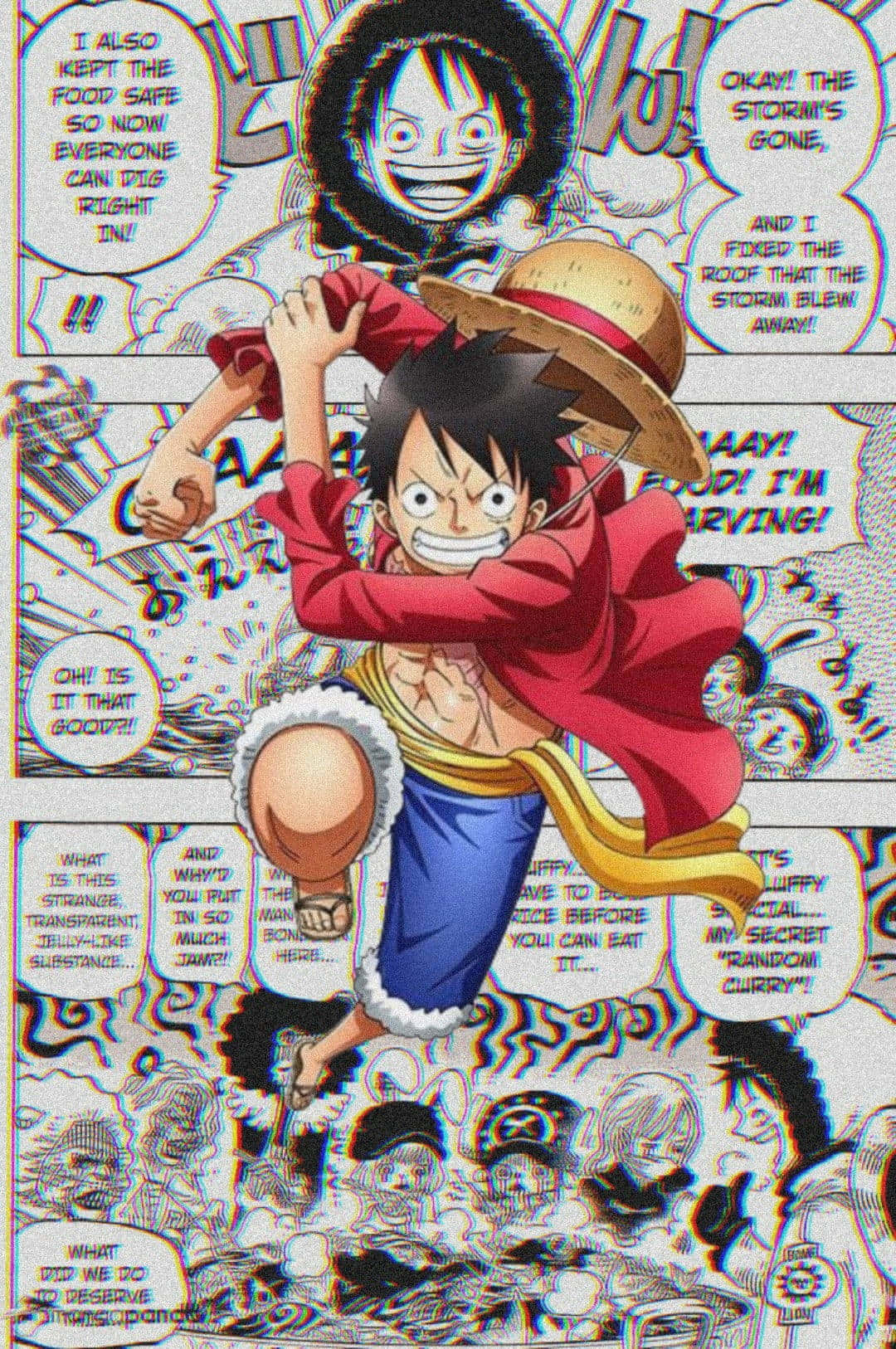لوفي ون بيس جمالية مانجا خلفية