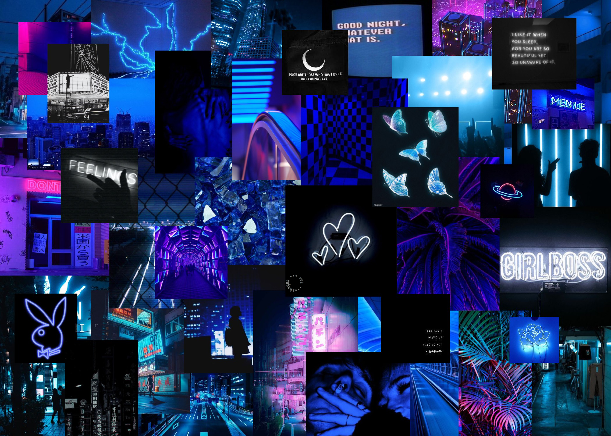محاط بالجمال الأزرق النيون - تعبير متفجر عن الاندماج الفني خلفية