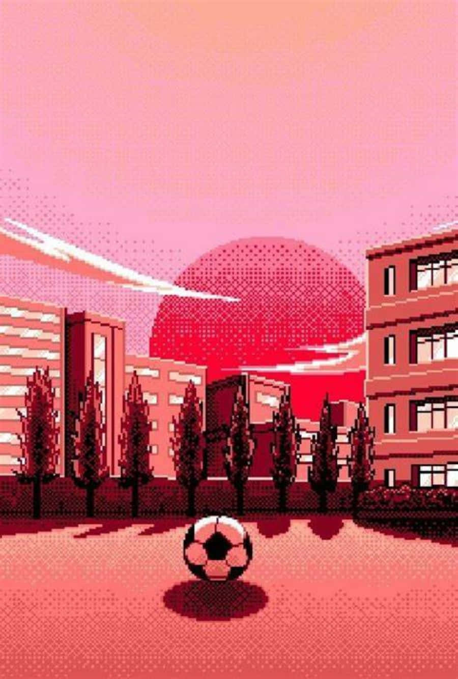 مدينة وردية بأجواء كرة القدم خلفية
