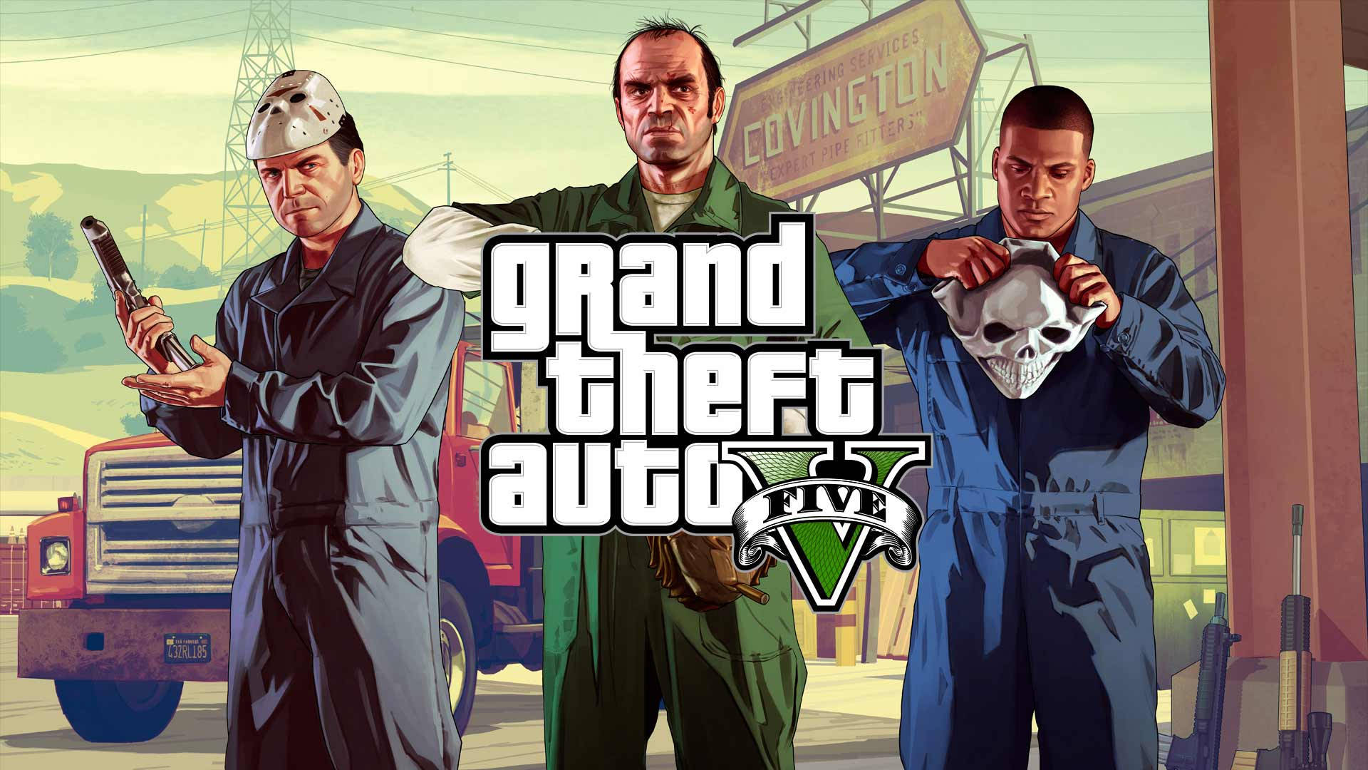 مشهد سرقة مثير من GTA 5 بدقة 1080p رائعة خلفية