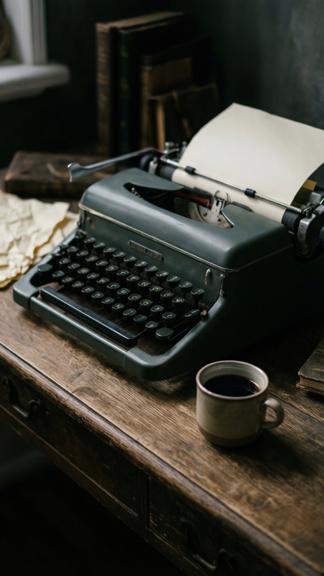 مكتب آلة كاتبة عتيق خلفية