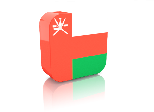 مكعب علم عمان ثلاثي الأبعاد خلفية