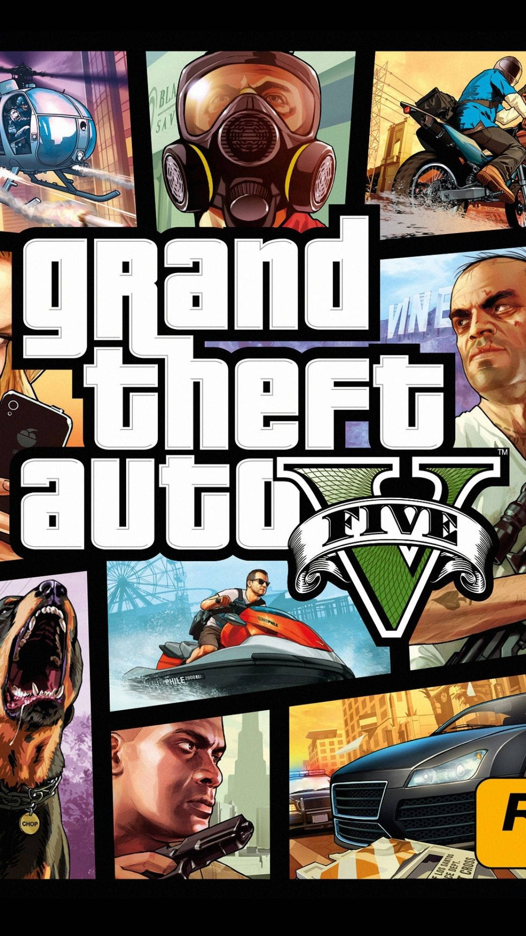 ملصق هاتف GTA 5 بتجميع الصور خلفية