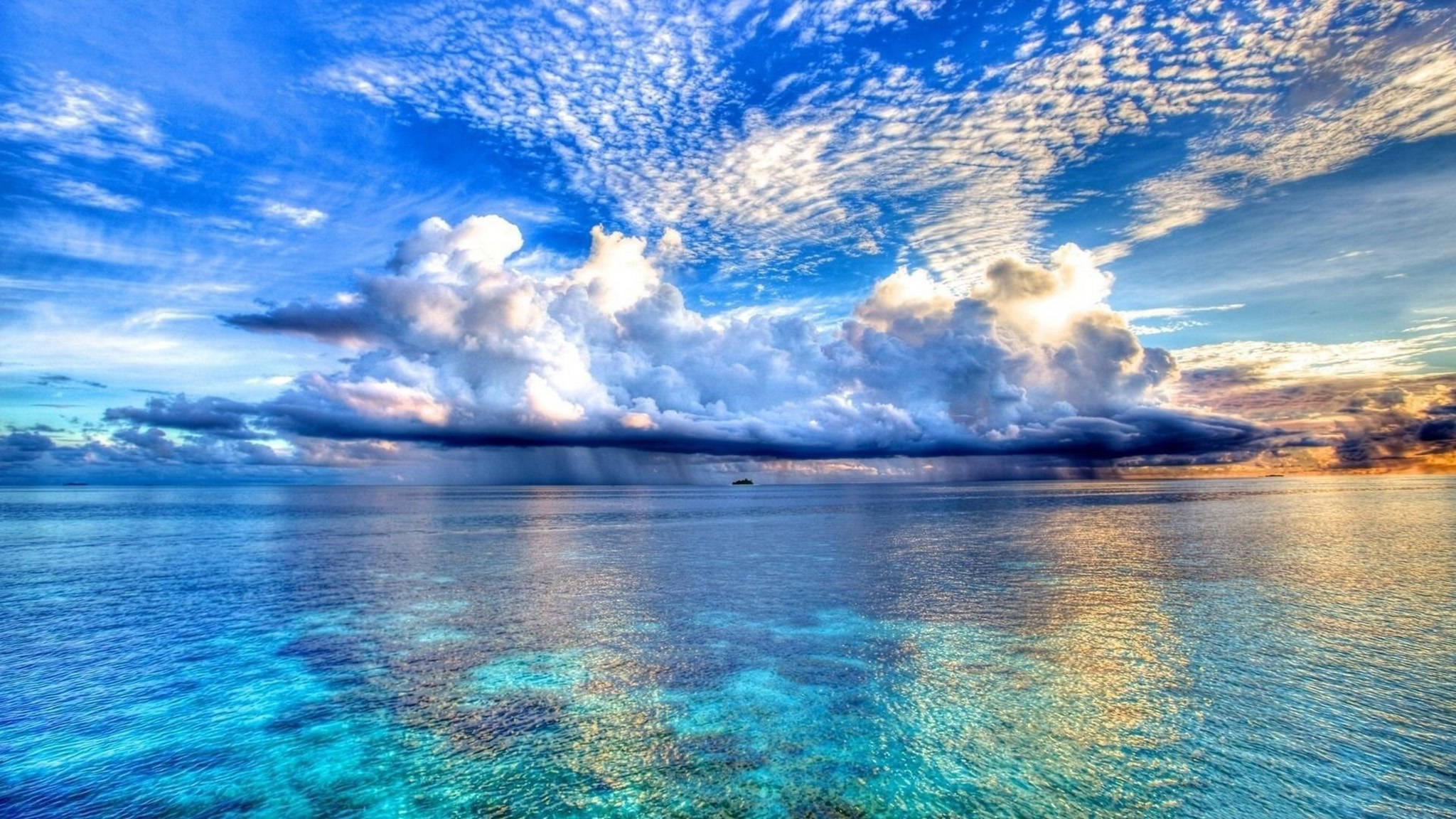 منظر المحيط العاصف خلفية