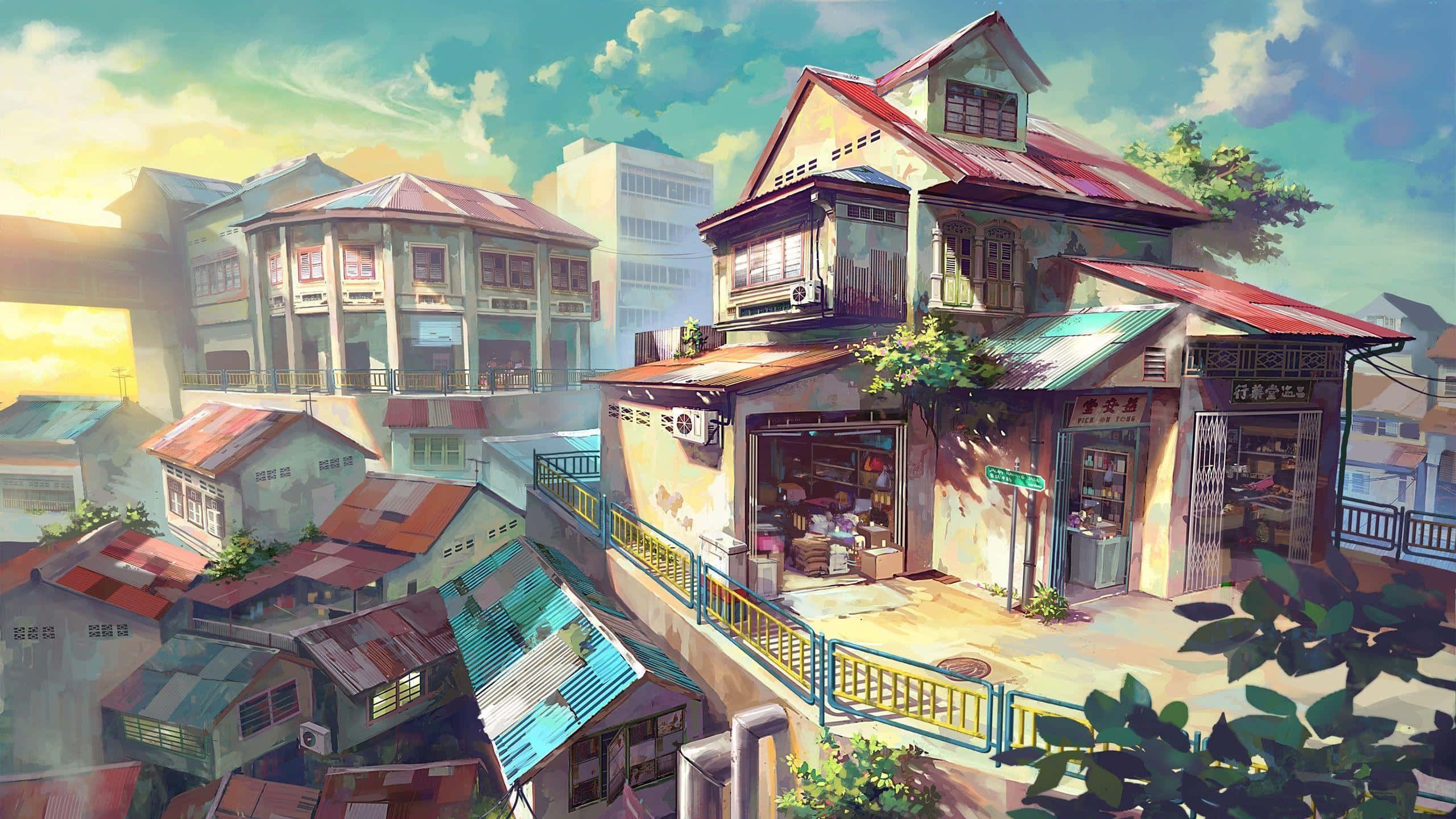 منظر طبيعي هادئ من Anime Landscape خلفية