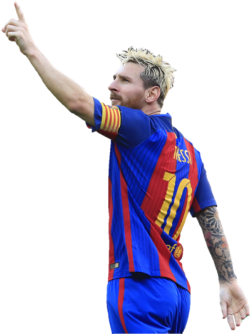 ميسي يحتفل بالفوز مع برشلونة خلفية
