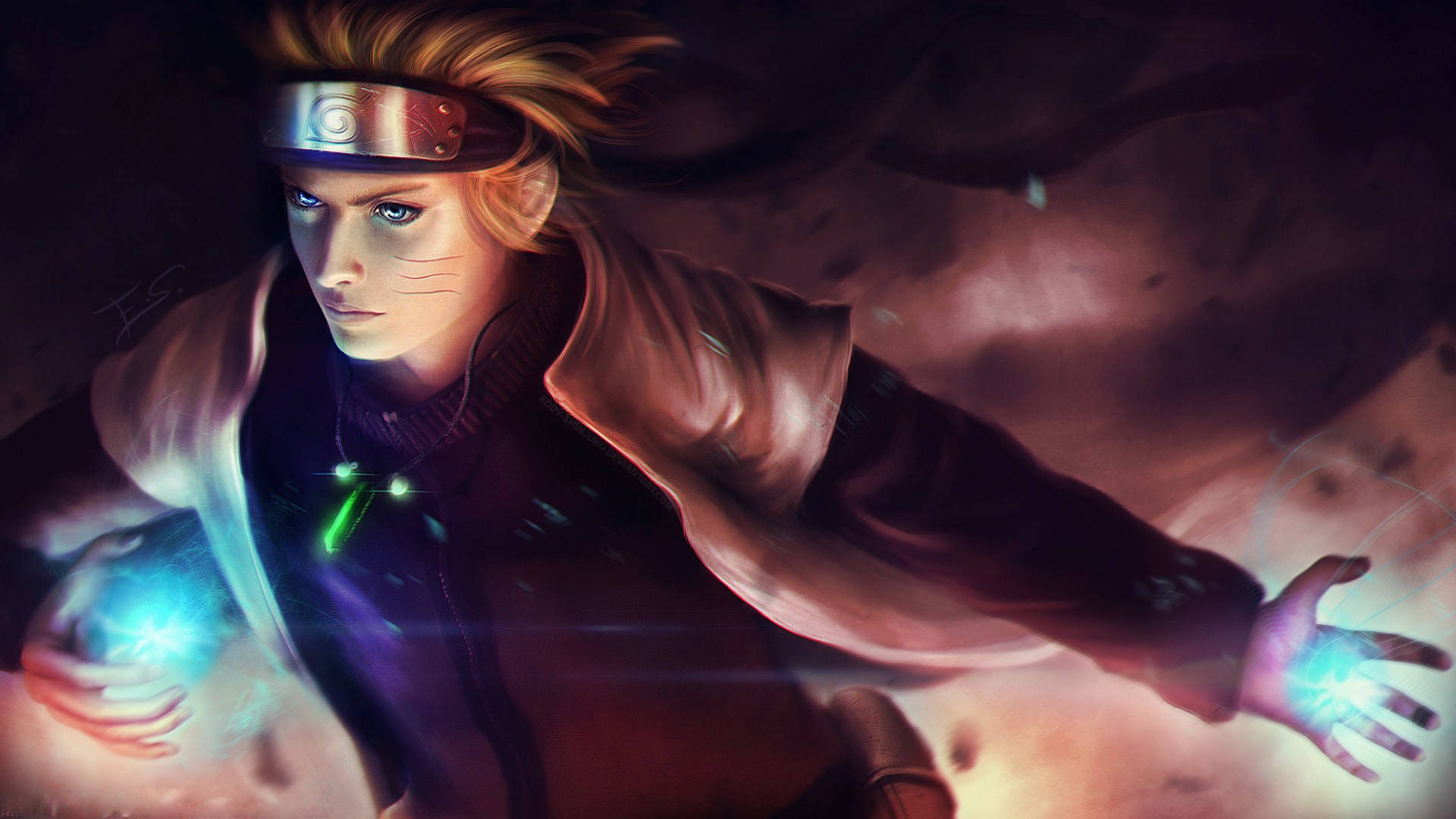 ناروتو أوزوماكي رسم رقمي الهوكاجي خلفية