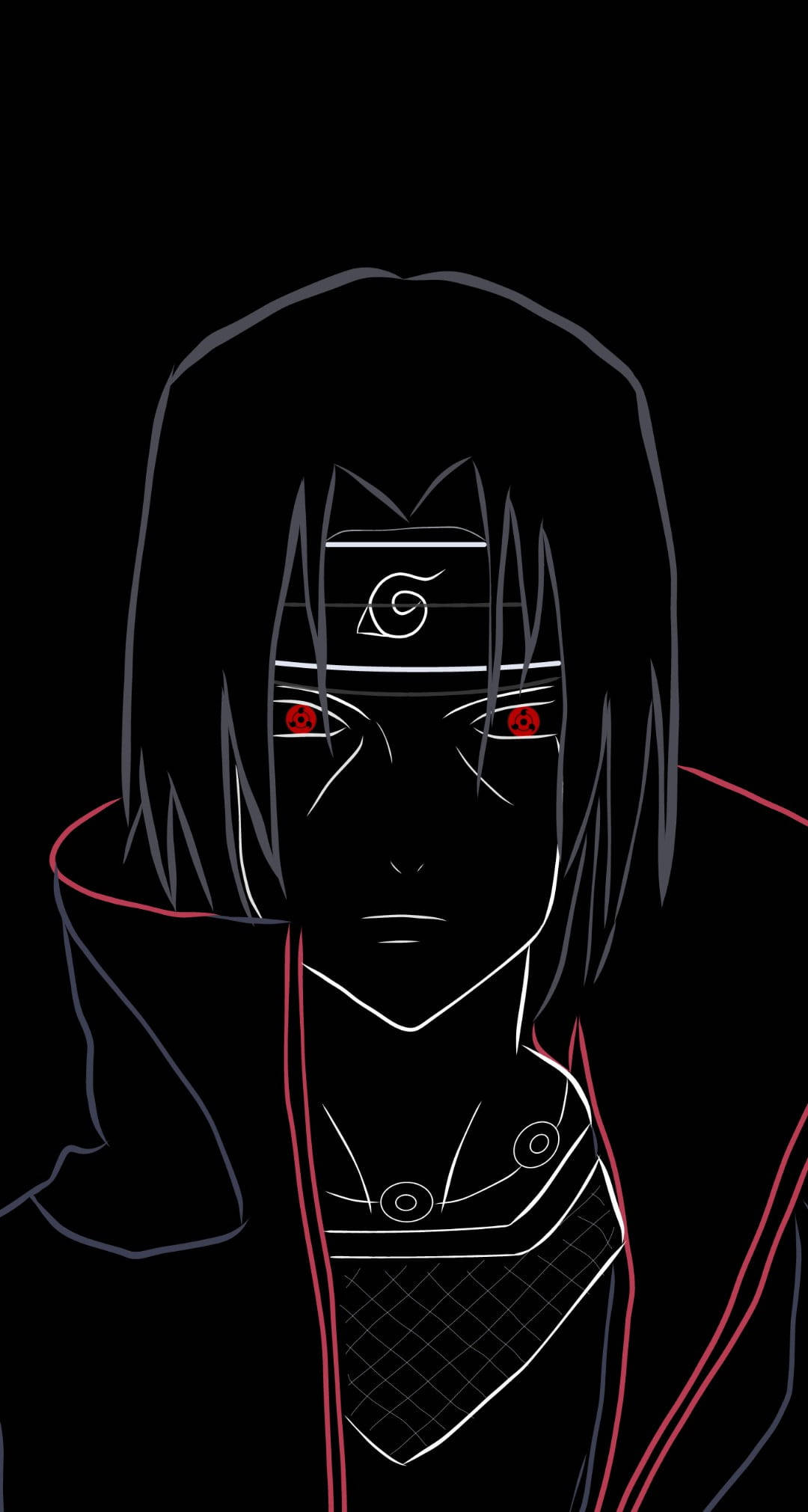 ناروتو شيبودن أوتشيها إيتاتشي صورة شخصية فن الخطوط خلفية