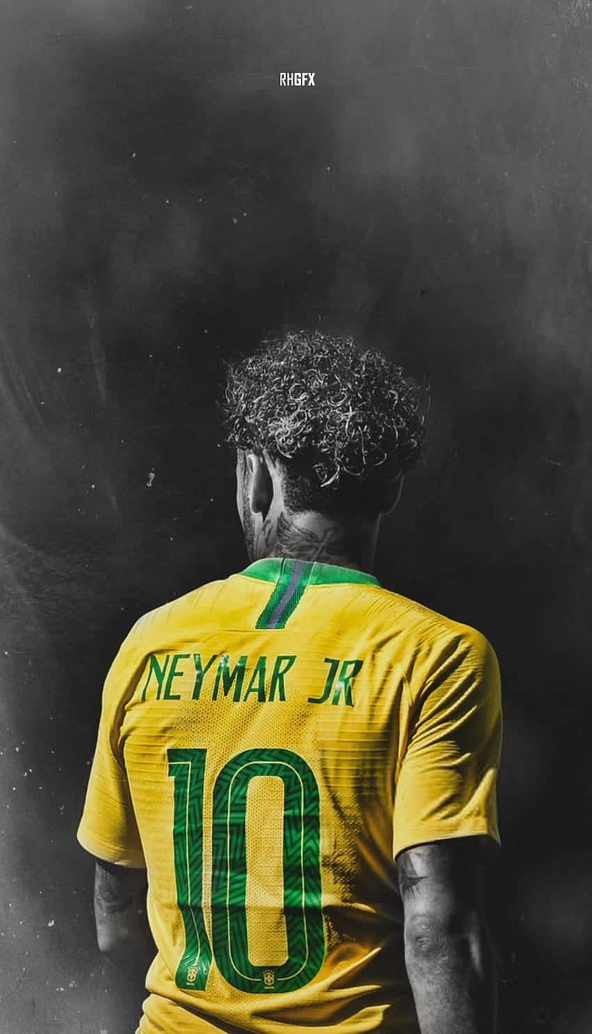 نيمار يحتفل مع منتخب البرازيل خلفية