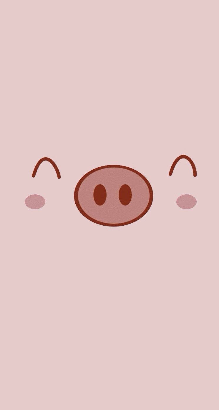 هاتف كرتون خنزير وردي خلفية