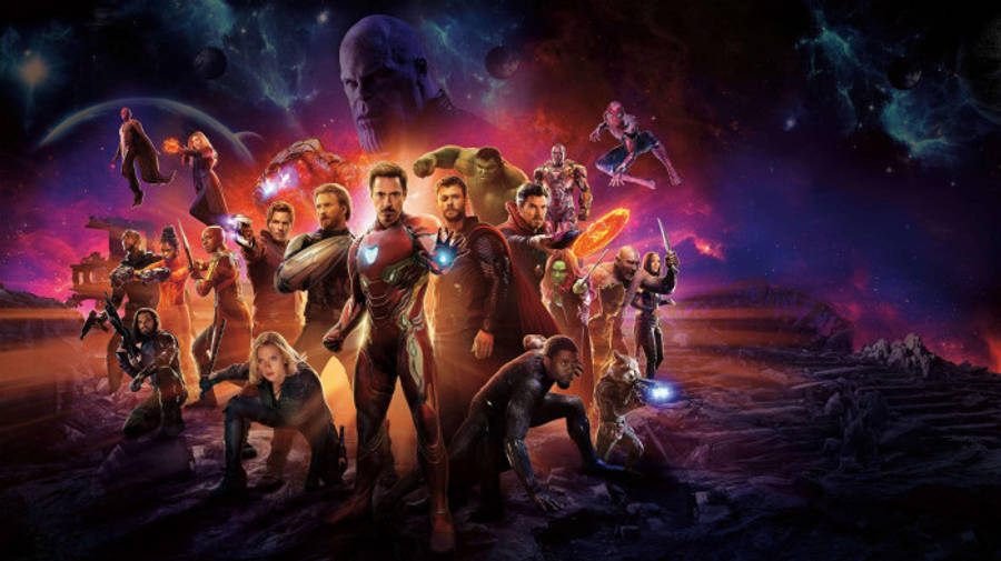 وضعية بطولية رائعة لأبطال Avengers Infinity War خلفية