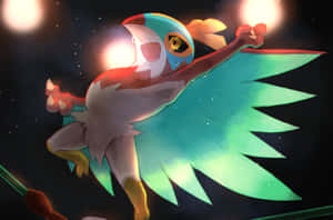 Hawlucha في ساحة القتال — أنمي قتال خلفية