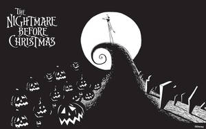 The Nightmare Before Christmas بتدرج الرمادي — كابوس قبل عيد الميلاد خلفية