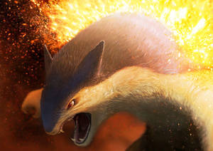 Typhlosion عن قرب بدقة عالية — أنمي سطح المكتب خلفية