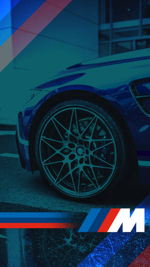 إطار سيارة أزرق مع شعار BMW M — بي إم دبليو خلفية