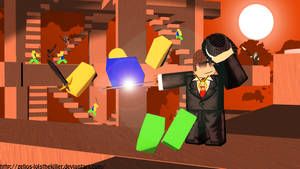 خلفية عالية الدقة رائعة لشخصية ترتدي بدلة رسمية في لعبة Roblox