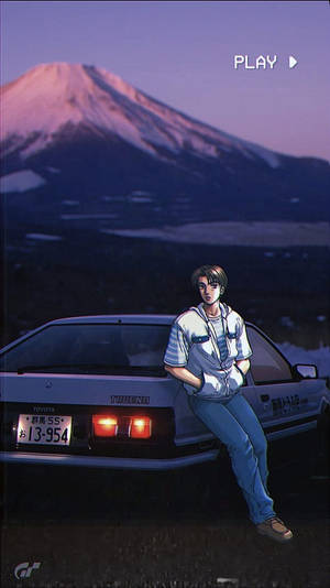 جمالية Initial D JDM — أنمي سيارة خلفية