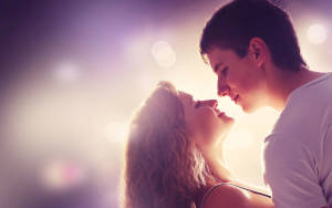 خلفية حب رومانسي بأزرق جمالي — حب لطيف خلفية