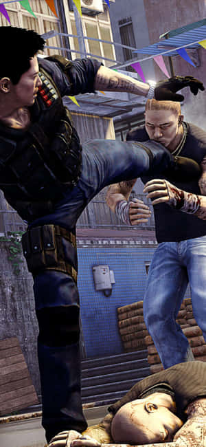 خلفية آيفون Xs لعبة Sleeping Dogs — كلاب نائمة خلفية