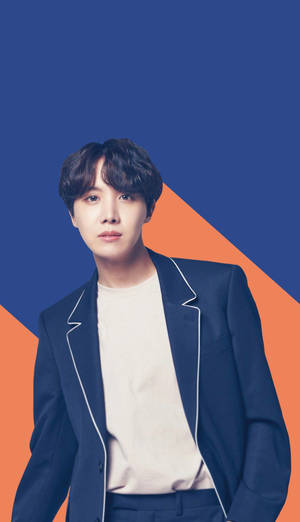 خلفية لطيفة لـ J-Hope من BTS باللونين الأزرق والبرتقالي