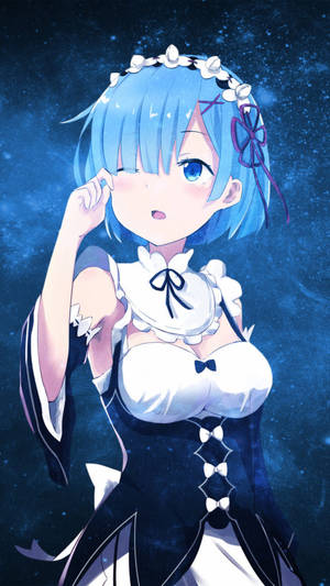 خلفية هاتف مجرّات مع ريم من Re:Zero — هاتف جالاكسي خلفية