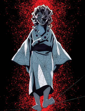 خلفية روي المتلألئ باللون الأحمر من Demon Slayer — أنمي شيطان خلفية