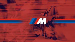 سيارة حمراء ودخان مع شعار BMW M — بي إم دبليو خلفية
