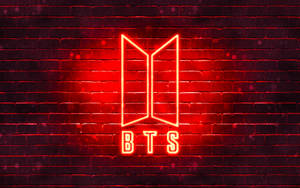 خلفية شعار BTS باللون الأحمر النيون — شعار bts متحرك خلفية
